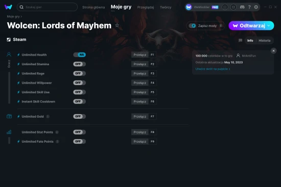 cheaty Wolcen: Lords of Mayhem zrzut ekranu