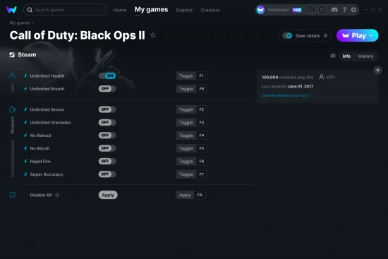 Call of Duty: Black Ops II cheats screenshot