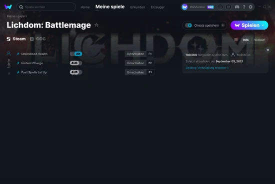 Lichdom: Battlemage Cheats Screenshot