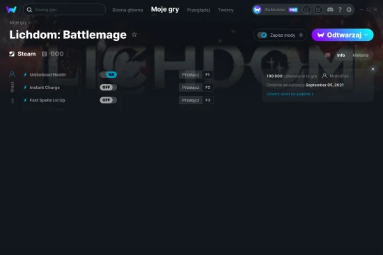 cheaty Lichdom: Battlemage zrzut ekranu