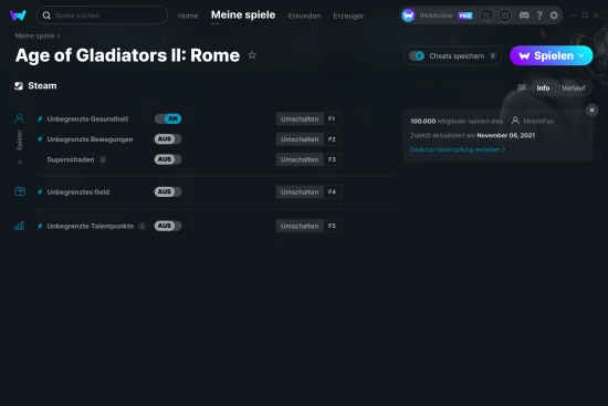 Age of Gladiators II: Rome Cheats Screenshot