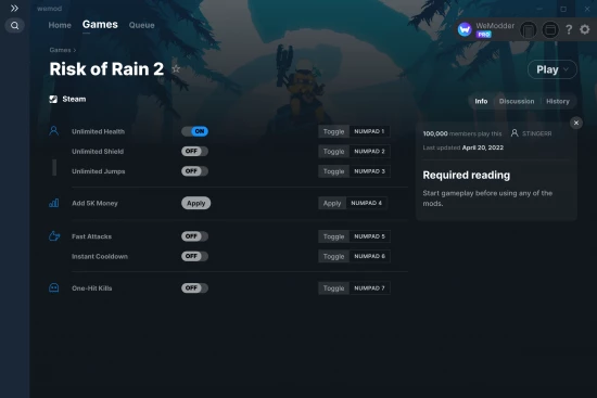 Risk of Rain 2 cheats screenshot