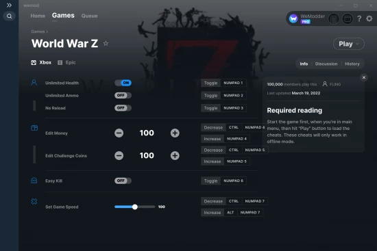 World War Z cheats screenshot