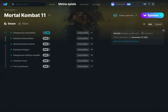 Mortal Kombat 11 Cheats Screenshot