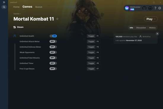 Mortal Kombat 11 cheats screenshot