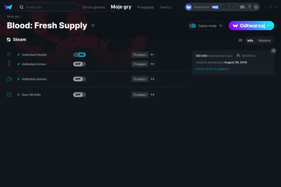 cheaty Blood: Fresh Supply zrzut ekranu