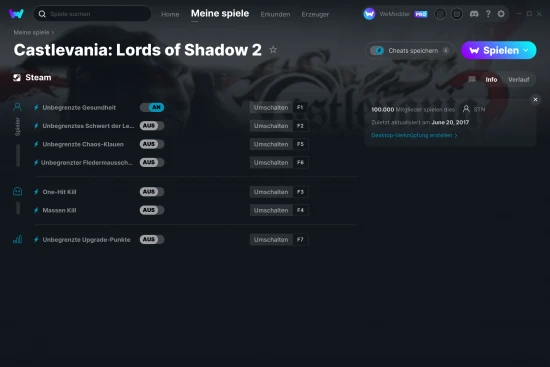 Castlevania: Lords of Shadow 2 Cheats Screenshot