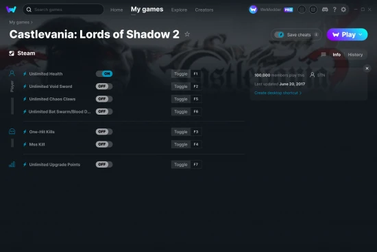 Castlevania: Lords of Shadow 2 cheats screenshot