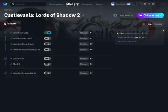 cheaty Castlevania: Lords of Shadow 2 zrzut ekranu