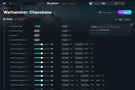 Warhammer: Chaosbane cheats screenshot