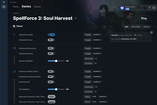 SpellForce 3: Soul Harvest cheats screenshot