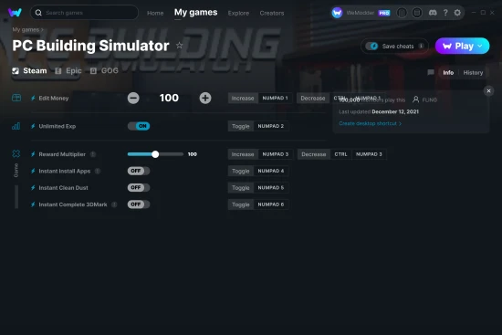 PC Building Simulator cheats screenshot