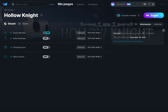 captura de pantalla de las trampas de Hollow Knight