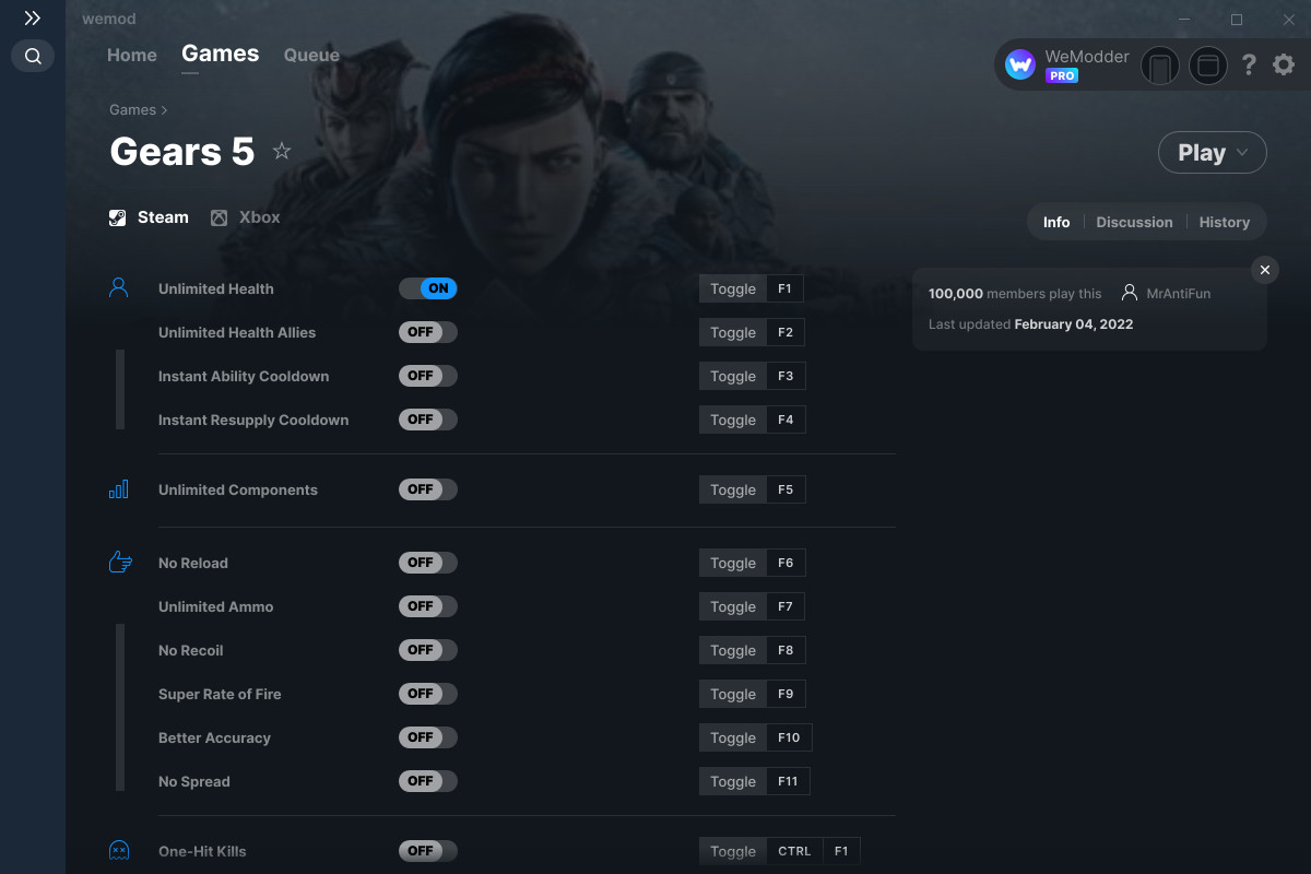 Gears 5 Cheats and Trainer for Xbox Trainers WeMod Community