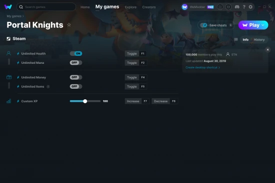 Portal Knights cheats screenshot
