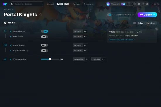 Capture d'écran de triches de Portal Knights
