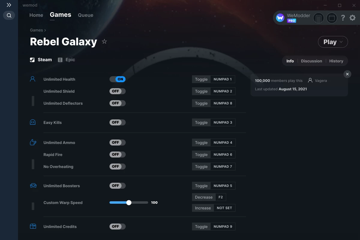 Rebel Galaxy Cheats And Trainers For Pc Wemod