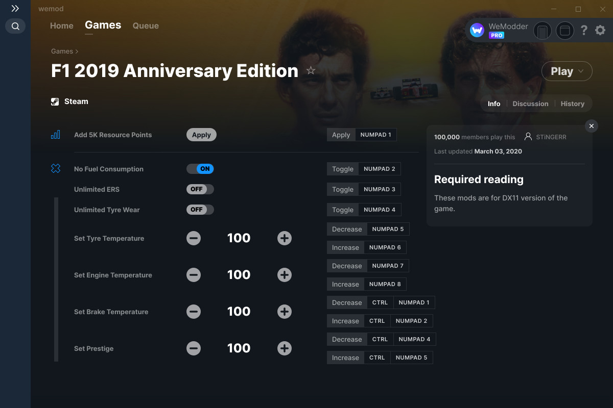  F1 2019 Anniversary Edition Cheats and Trainer for Steam 