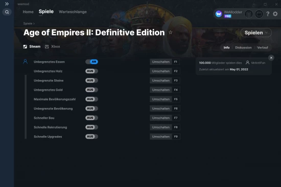 Age of Empires II: Definitive Edition Cheats Screenshot