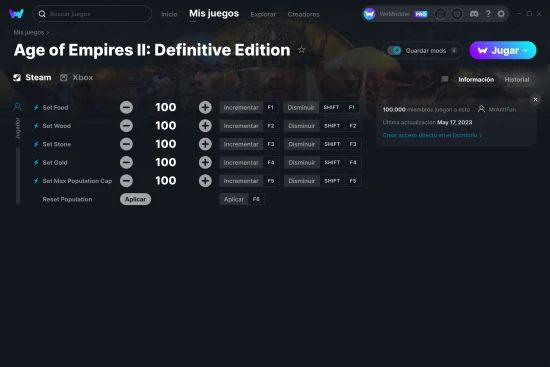 captura de pantalla de las trampas de Age of Empires II: Definitive Edition