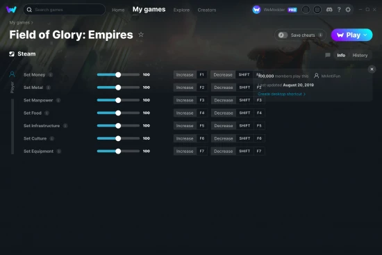 Field of Glory: Empires cheats screenshot