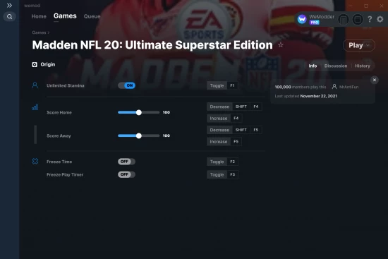 Madden NFL 20: Ultimate Superstar Edition cheats screenshot