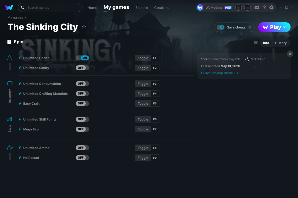 The Sinking City Cheats and Trainer for Epic Games - Trainers - WeMod ...