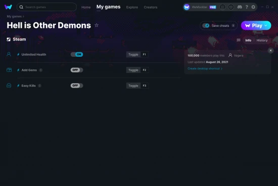 Hell is Other Demons cheats screenshot
