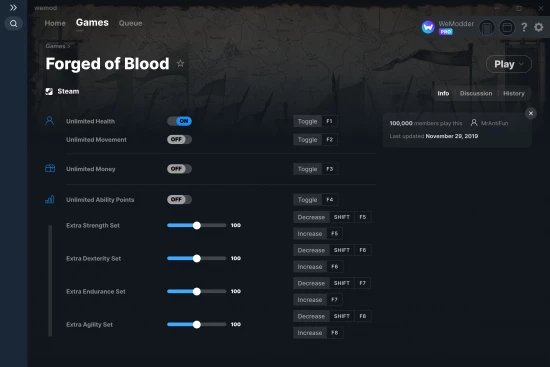 Forged of Blood cheats screenshot
