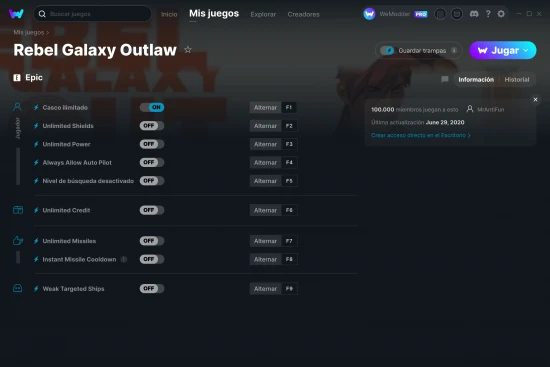captura de pantalla de las trampas de Rebel Galaxy Outlaw