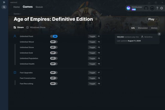Age of Empires: Definitive Edition cheats screenshot