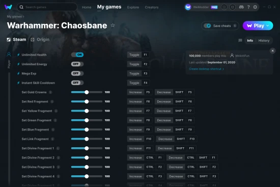 Warhammer: Chaosbane cheats screenshot