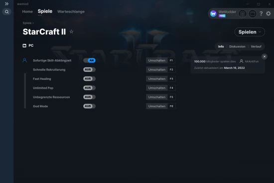 StarCraft II Cheats Screenshot