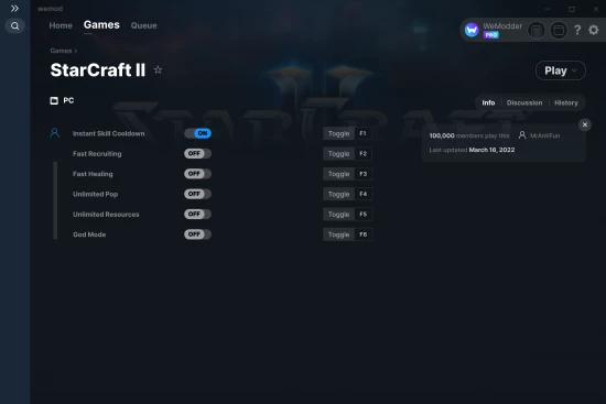 StarCraft II cheats screenshot