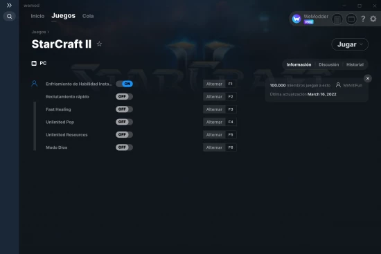 captura de pantalla de las trampas de StarCraft II