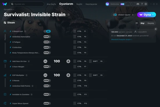 Survivalist: Invisible Strain hilelerin ekran görüntüsü