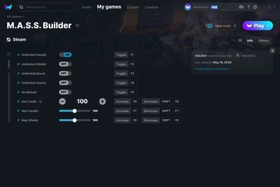 M.A.S.S. Builder cheats screenshot