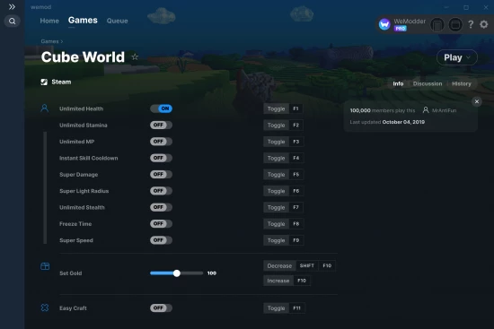 Cube World cheats screenshot