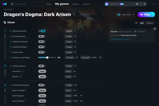 Dragon's Dogma: Dark Arisen cheats screenshot