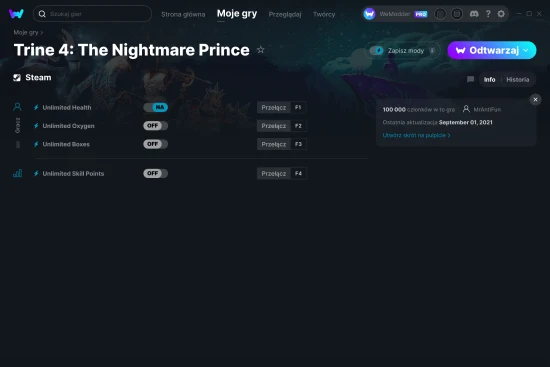 cheaty Trine 4: The Nightmare Prince zrzut ekranu