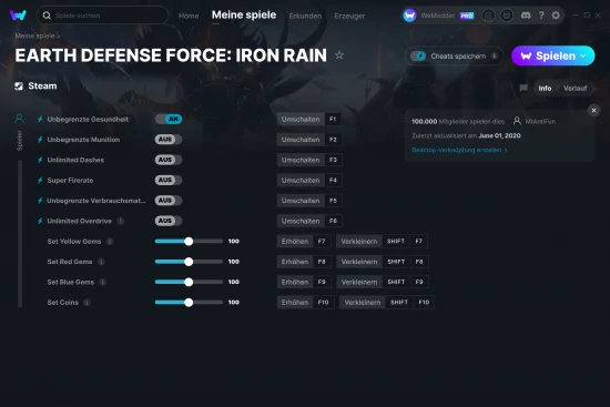 EARTH DEFENSE FORCE: IRON RAIN Cheats Screenshot