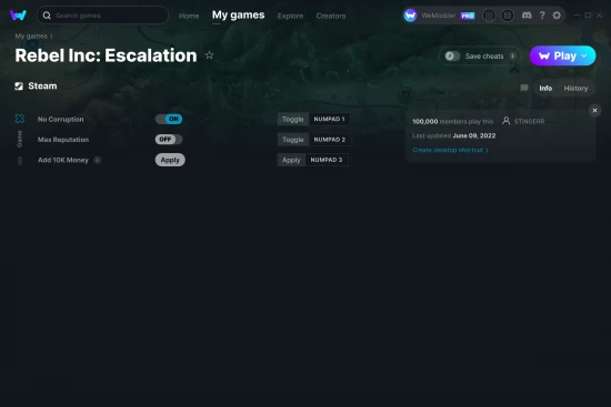 Rebel Inc: Escalation cheats screenshot