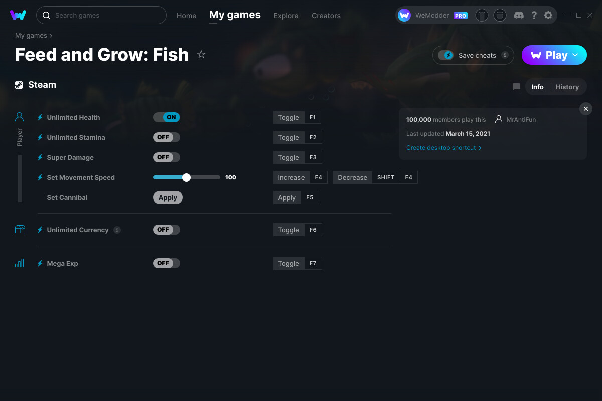 Feed and Grow: Fish Cheats and Trainer for Steam - Trainers - WeMod  Community