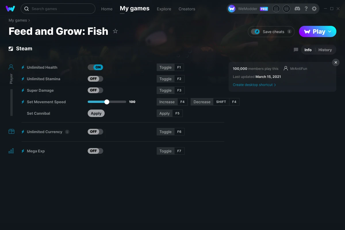 Feed and Grow: Fish Cheats & Trainers for PC