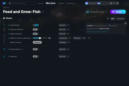 Capture d'écran de triches de Feed and Grow: Fish