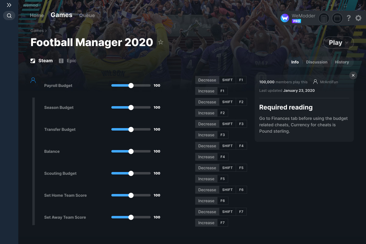 Football Manager 2020 Cheats and Trainer for Steam Trainers WeMod