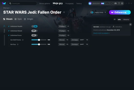 cheaty STAR WARS Jedi: Fallen Order zrzut ekranu