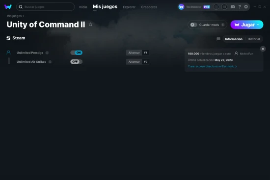captura de pantalla de las trampas de Unity of Command II