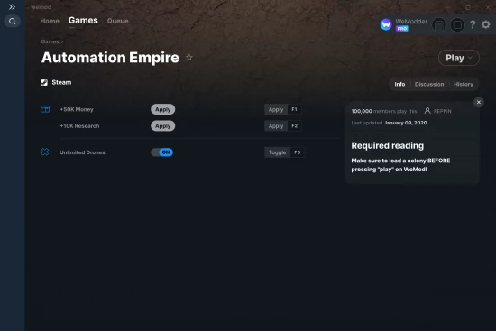 Automation Empire cheats screenshot