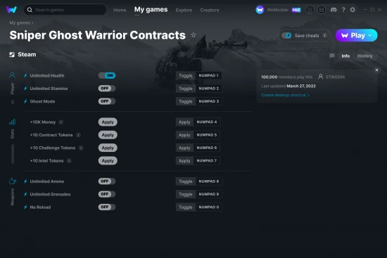 Sniper Ghost Warrior Contracts cheats screenshot